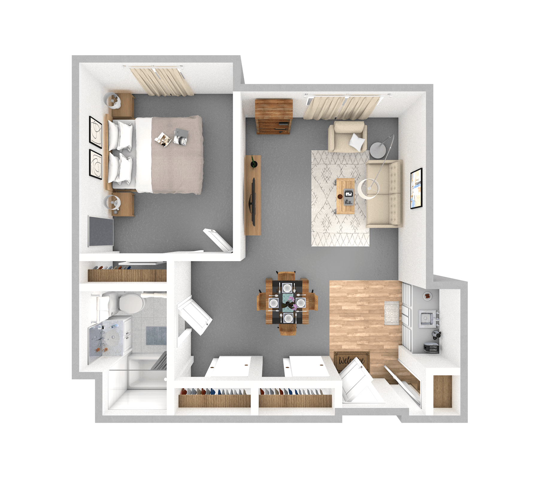 One Bedroom | One Bathroom
