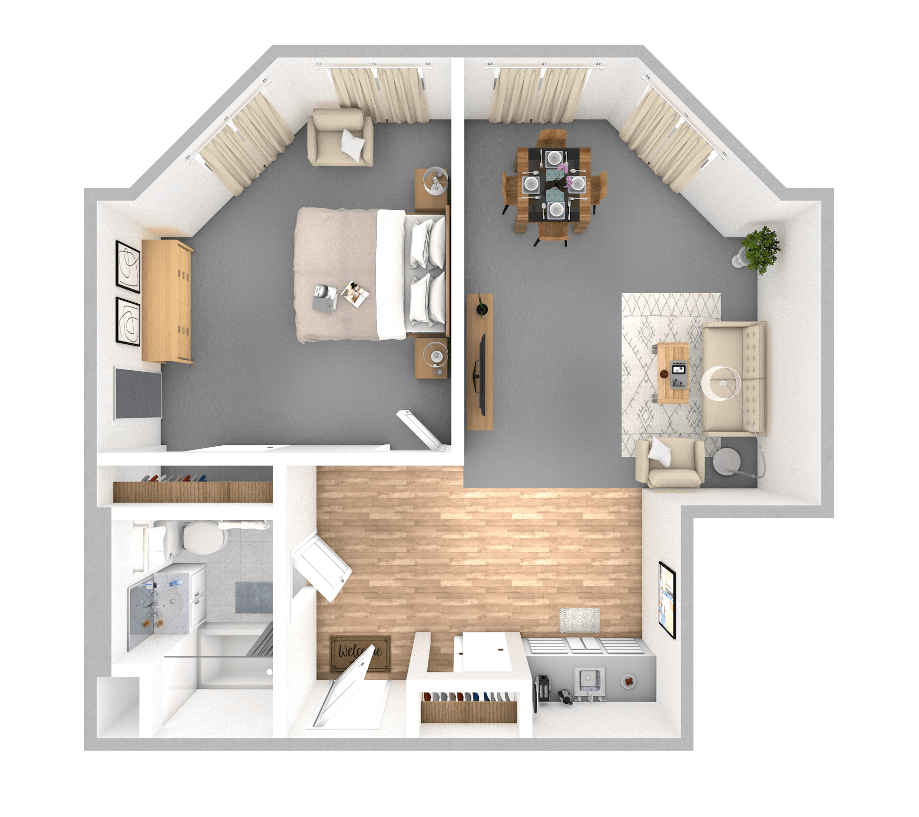 One Bedroom | One Bathroom