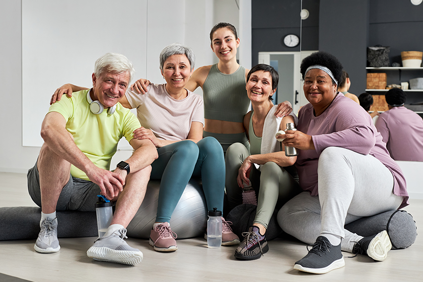 Portrait of fitness instructor smiling 